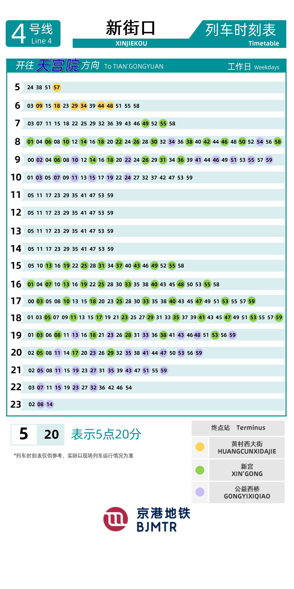 4号线-大兴线新街口时刻表