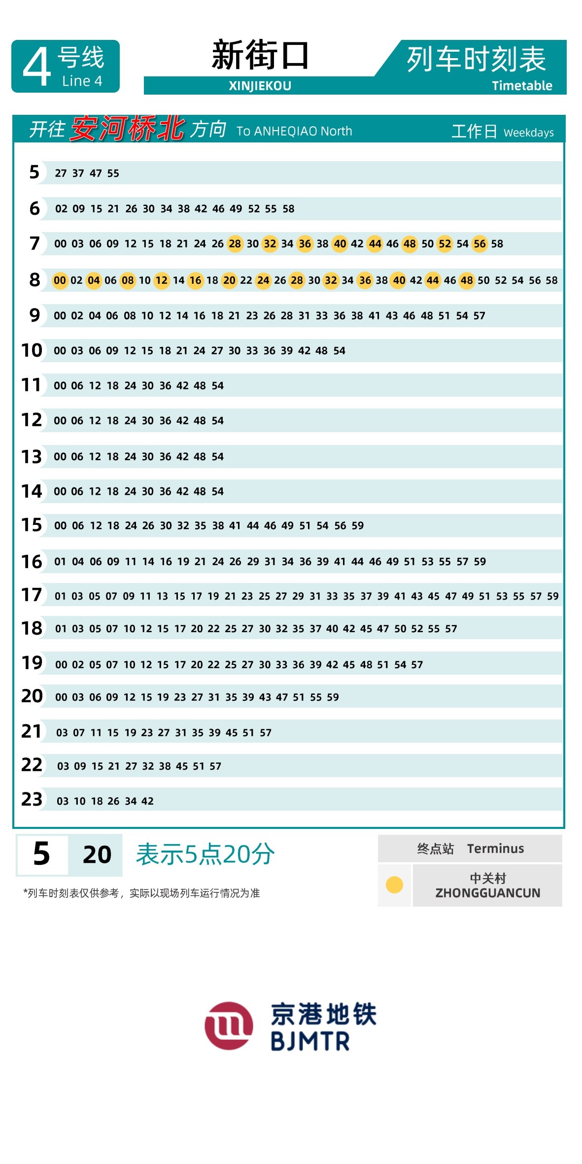 4号线-大兴线新街口时刻表