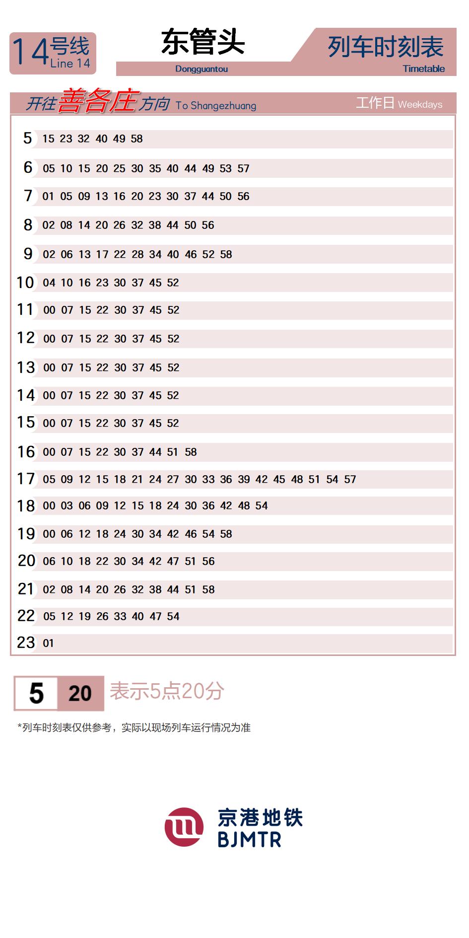 14号线东管头时刻表